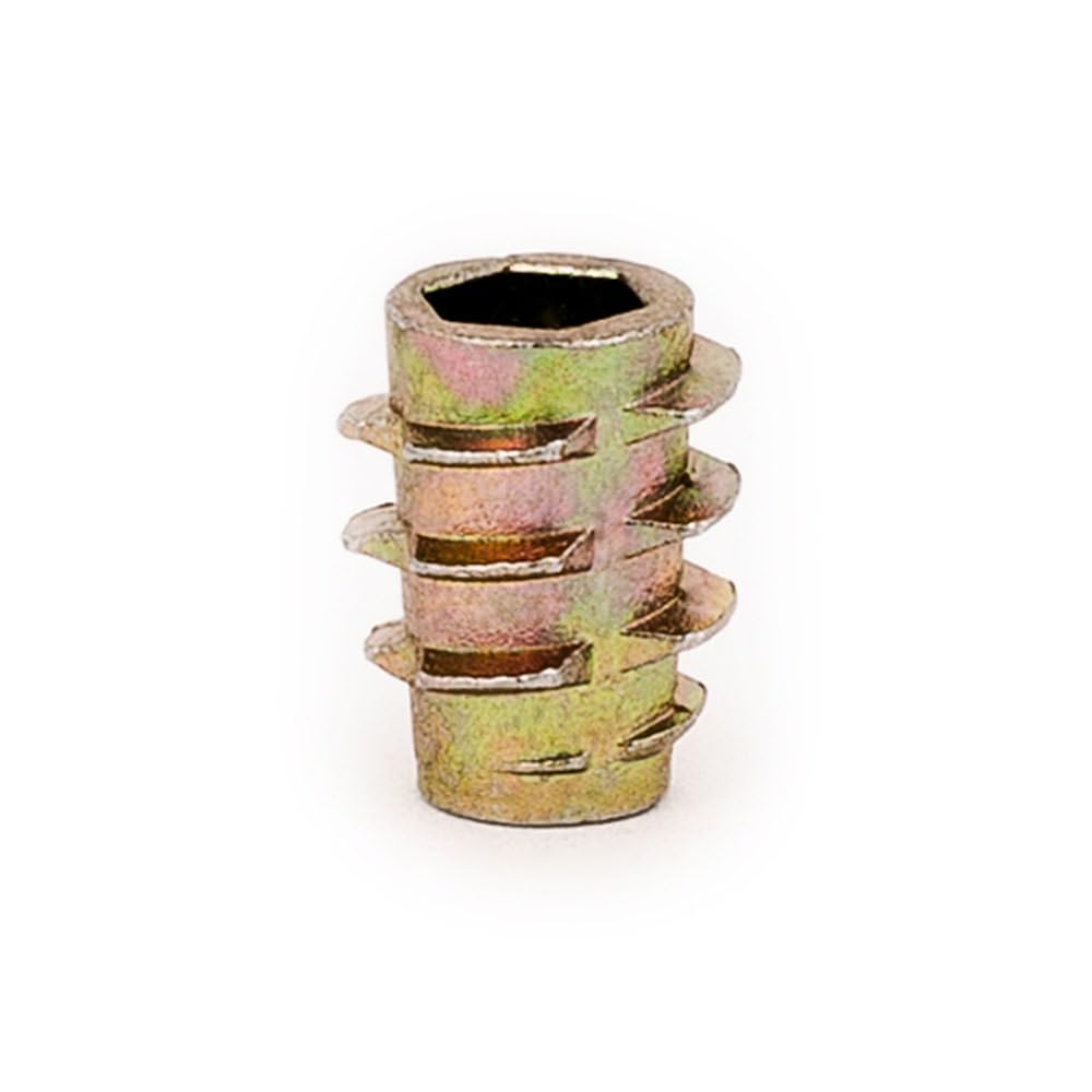 Hex Threaded Insert for Soft Wood - Flush - 10-24 x 13mm (50 PK)