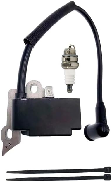 Ignition Coil with spark plug fit for Poulan Pro Poulan Craftsman 358351340 Chainsaw Weed Eater 2555 Replacement # 530039198