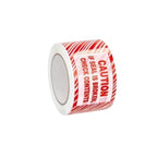 PSBM Caution If Broken Check Content Printed Tape, 48 Rolls 1.9 Mil 2.83 Inch 110 Yards Per Roll, Red Tamper Evident
