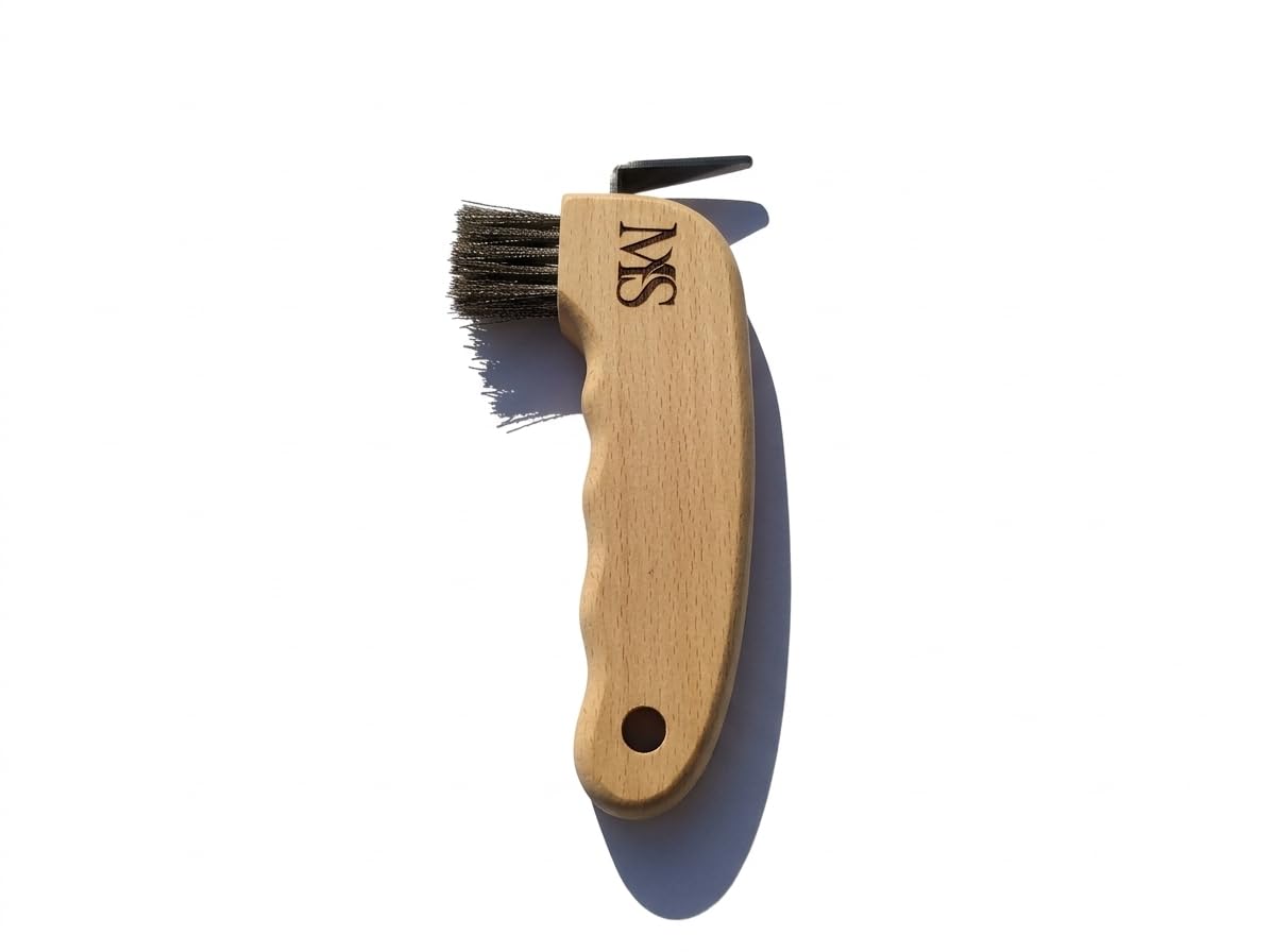 Premium Horse Grooming Kit (8 Pieces) - Professional Equine Care Set with Beechwood Brushes, Natural Bristles, and