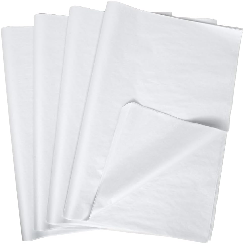 White Tissue Paper Bulk Quantity, 960 Sheets, Acid Free Tissue Paper for Storage, 15 x 20 Inch Sheets