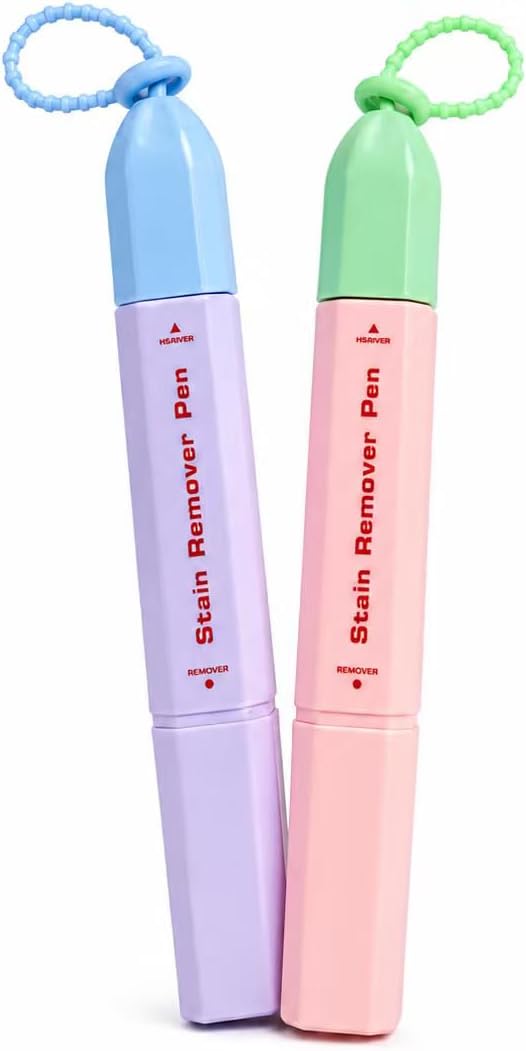Stain Remover Pen for Clothes, Dual-Tip with Brush, Portable 2 Pack