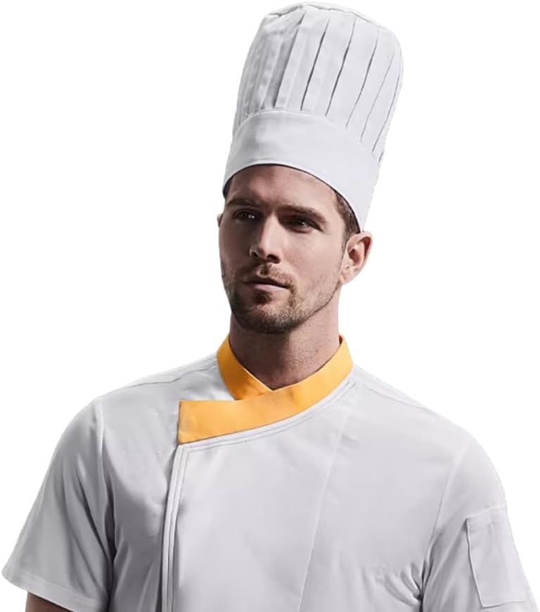 Tall Chef Hat Adjustable Elastic Baker Kitchen Cooking Grill BBQ Chef Cap for Women and Men Breathable Mesh Top