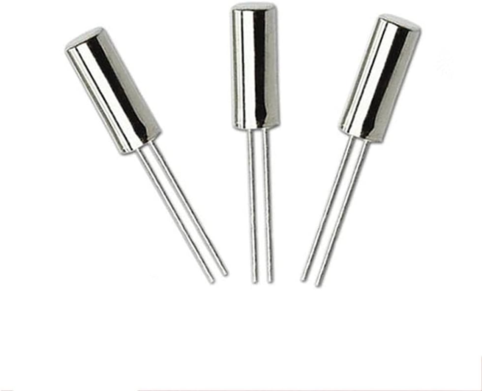 10Pcs Silver Clock Crystal (32768HZ) 32.768KHZ Crystal Oscillator Passive Components (3 * 8mm)