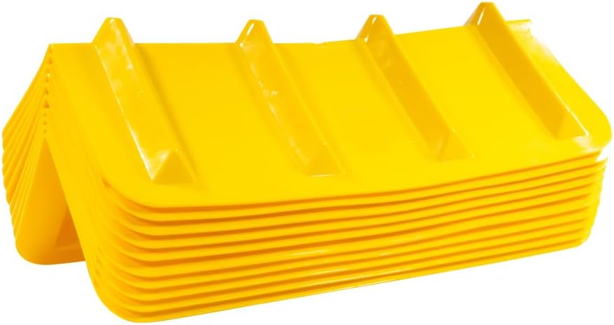 4 Pack 8"x8"x24" Yellow Flatbed Corner Protector - V Shaped Edge Guard for Tie-Down Winch & Ratchet Straps - Plastic