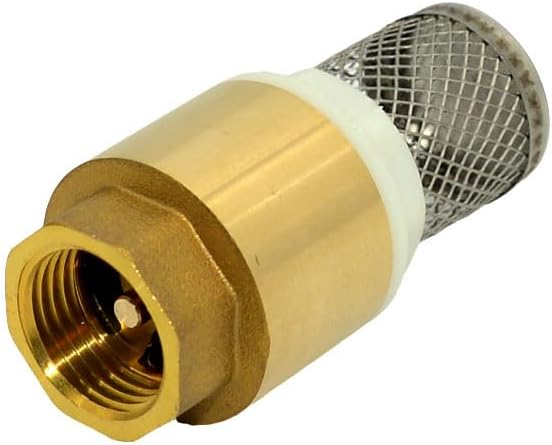 VARMHUS Brass Foot Valve with Filter, Check Valve for Water Pump, NPT Thread, Prevents Backflow (1/2inch)