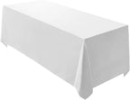 90x132 Inch White Tablecloth for 6-8 Foot Rectangle Tables