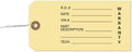 Manila Tags with Wire Inserted - Warranty Parts Tag