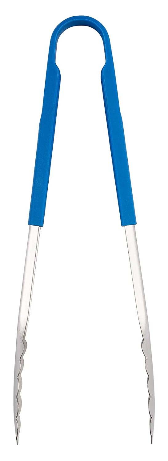 Russell 91510 Utility Tongs 12", Heavy Duty Blue Silicone Handle