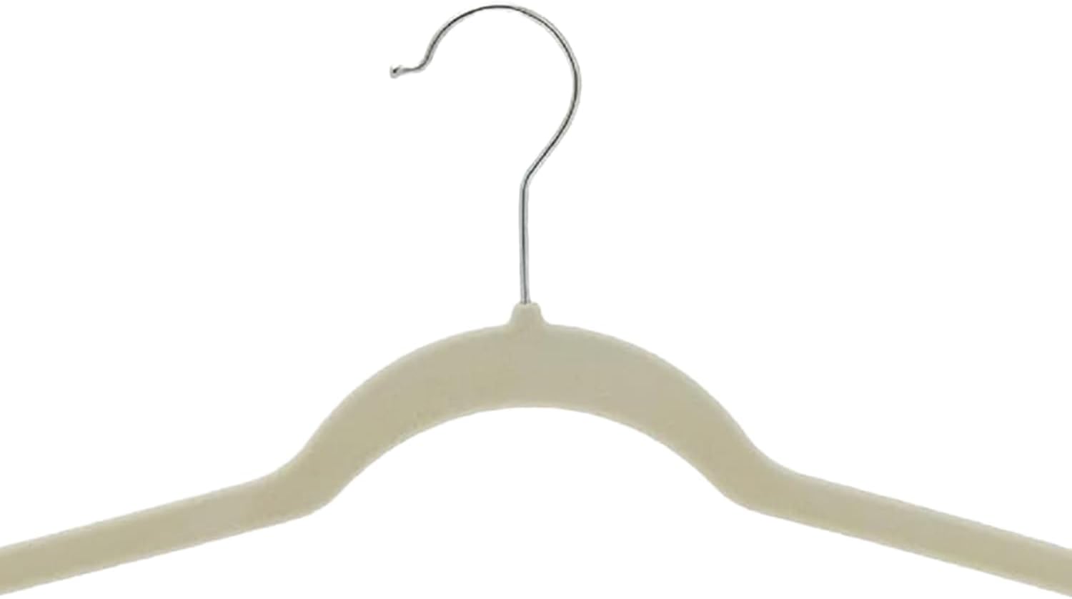 Slim Velvet Non-Slip Space Saving Suit Clothes Hangers, Closet Organizer, Ivory/Beige, 30-Pack