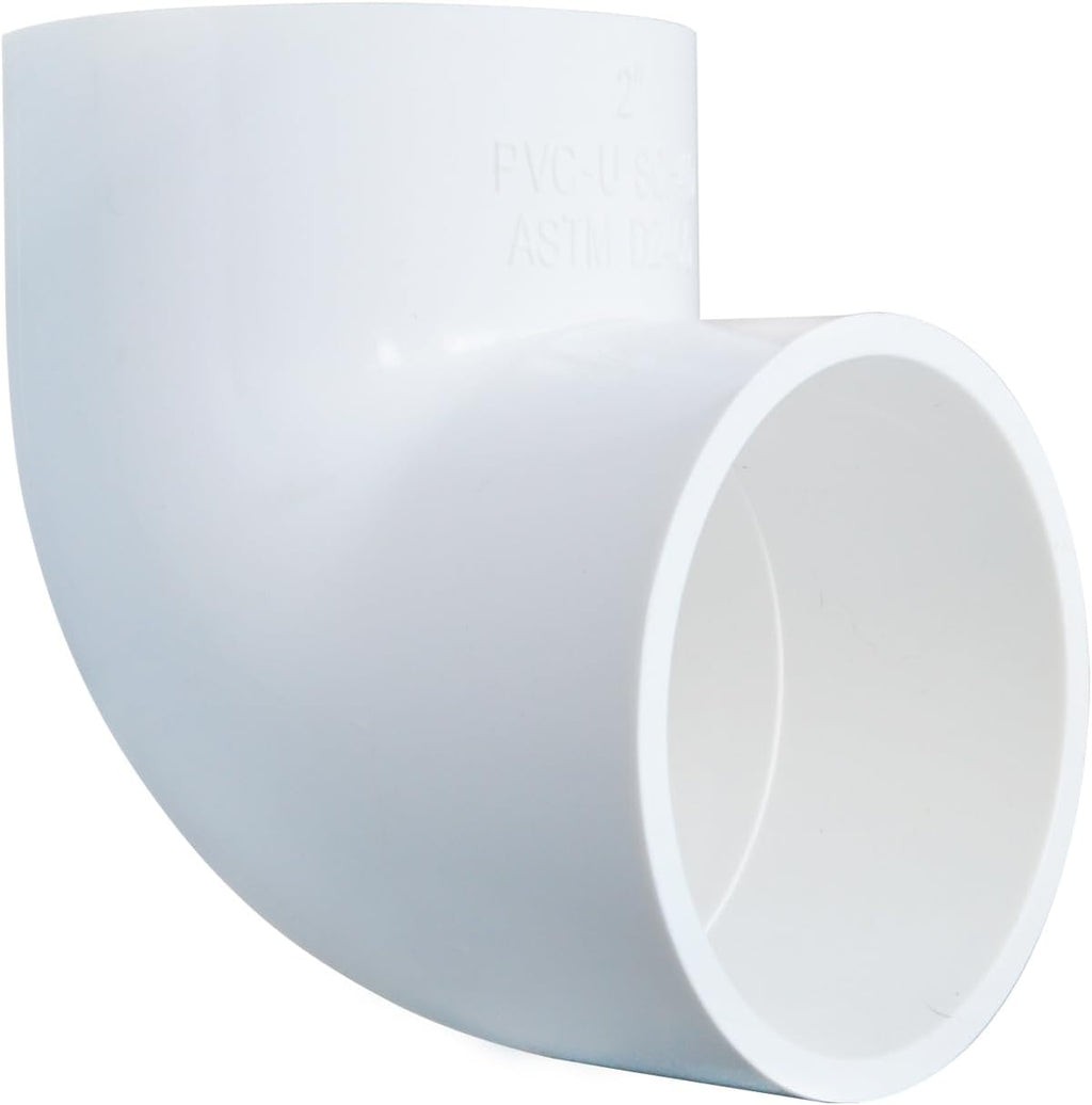 5 Pack 2 inch PVC Elbow Pipe Fittings Schedule 40 (Socket x Socket)
