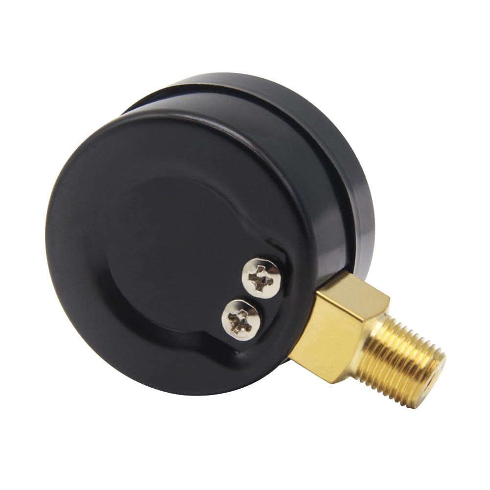 Uenede 0-300PSI Pressure Gauge 1/8" NPT Brass Bottom Mount with Bushing