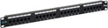 ICC CAT6 RJ45 Patch Panel, 24-Port 1U 19-Inch Rackmount, Black, 1-Pack