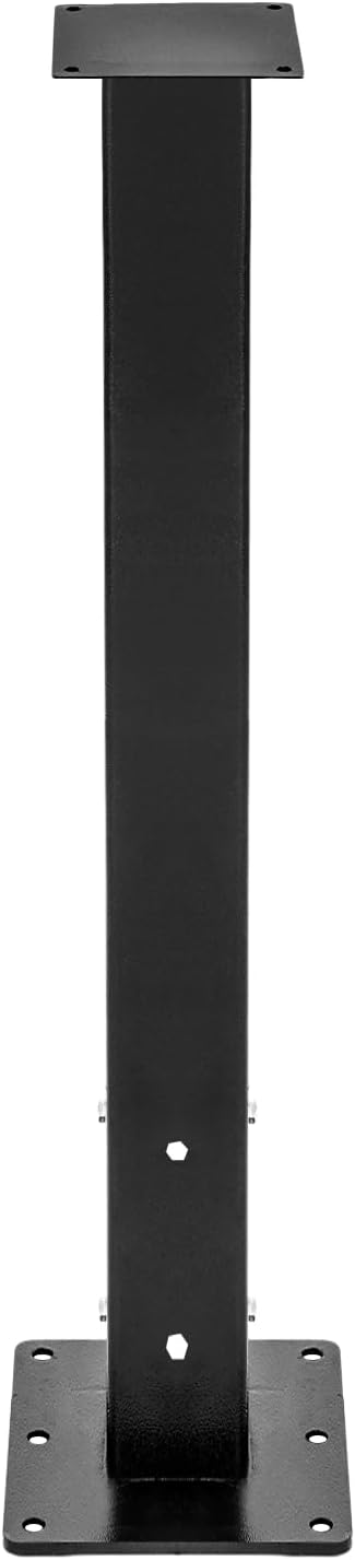 Mailbox Post with Post Base & Mounting Plate, Heavy Duty 4x4 Carbon Steel Mailbox Post for Outside, Weather Resistant