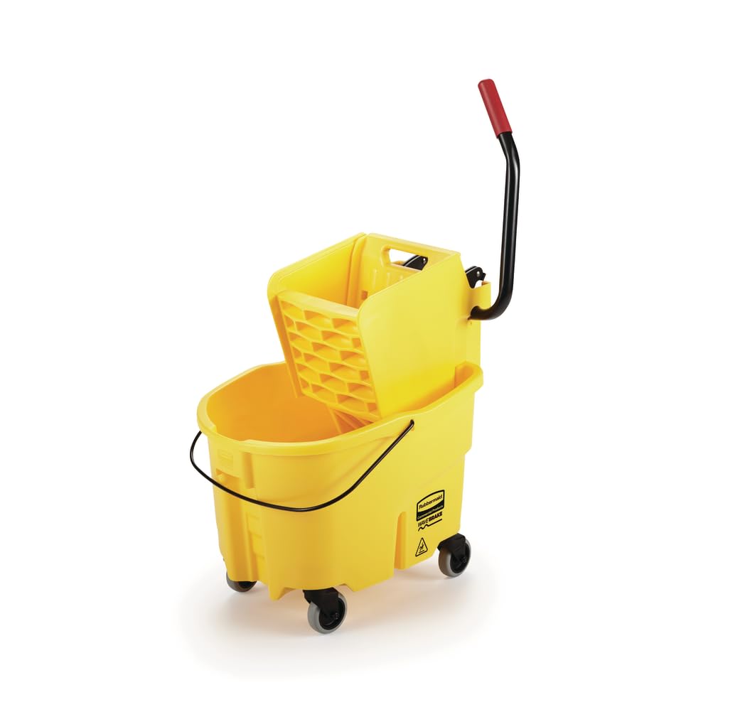 WaveBrake 26QT Side-Press Mop Bucket, Yellow