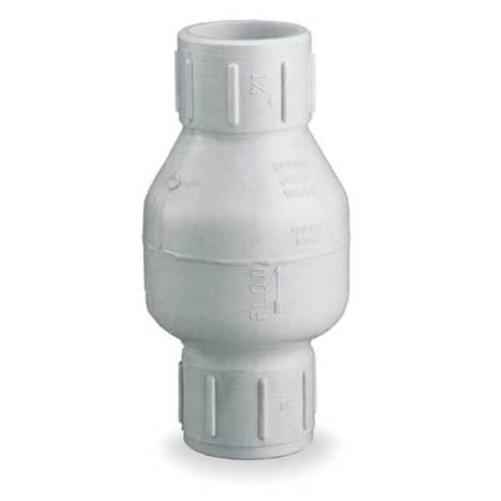 Dayton 3/4" Spring Check Valve, PVC, Slip Connection Type