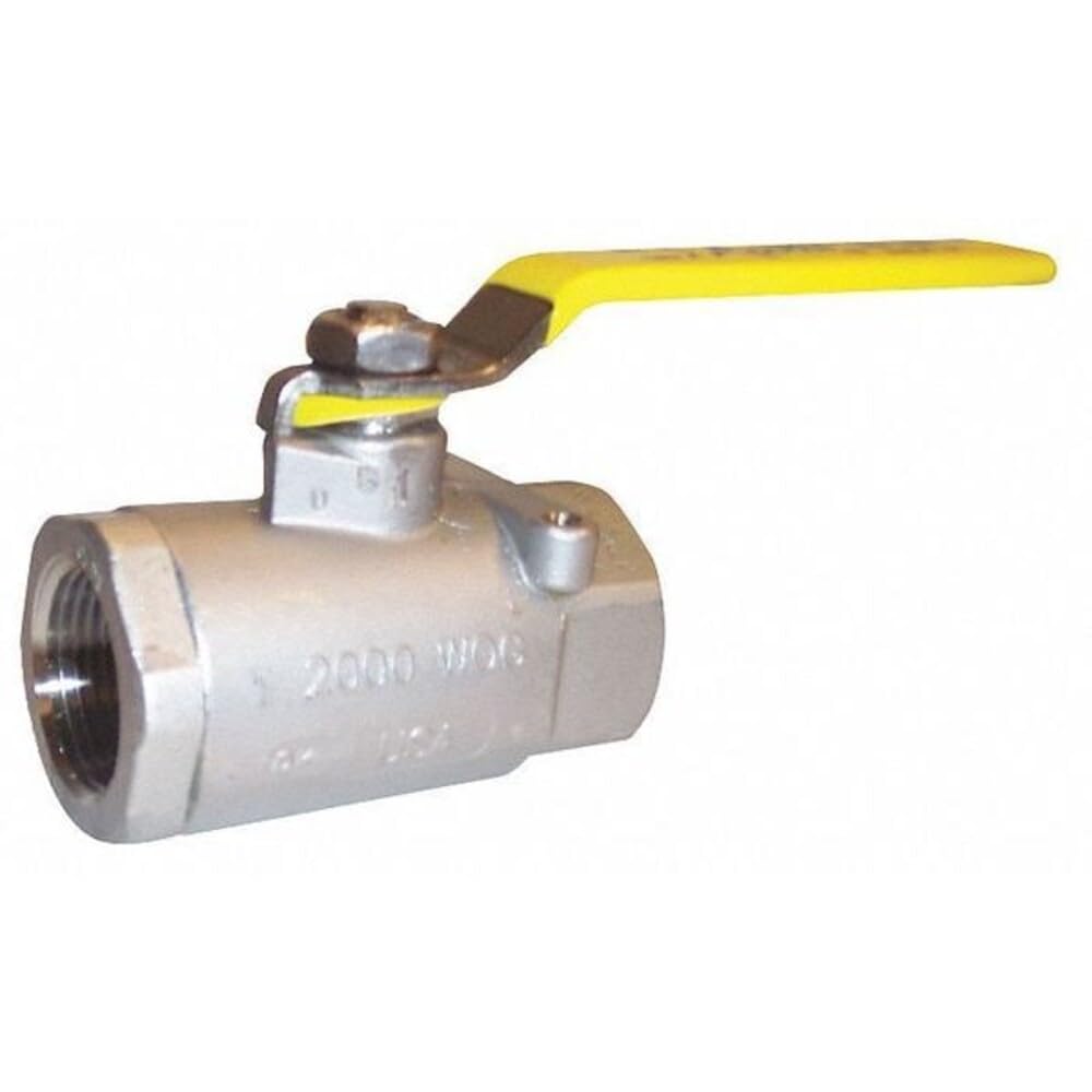 Apollo 76-100 Series Stainless Steel Ball Valve, Two Piece, Inline, Latch-Lock Lever with Nut, 1-1/4" NPT Female