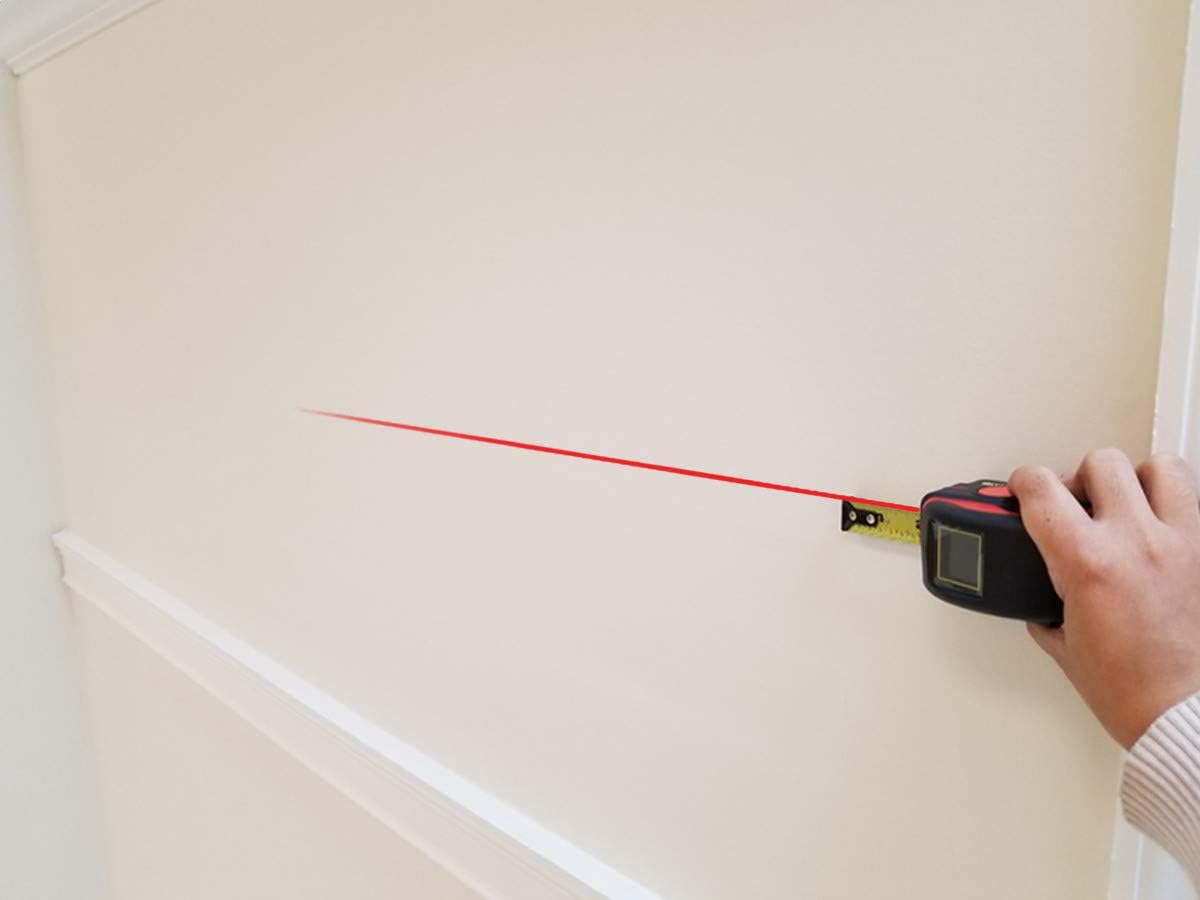 LTM2X Laser Tape Measure 2-in-1, 65 Ft Laser Measure and 16 Ft Tape Measure with Large, Easy Read Backlit Digital