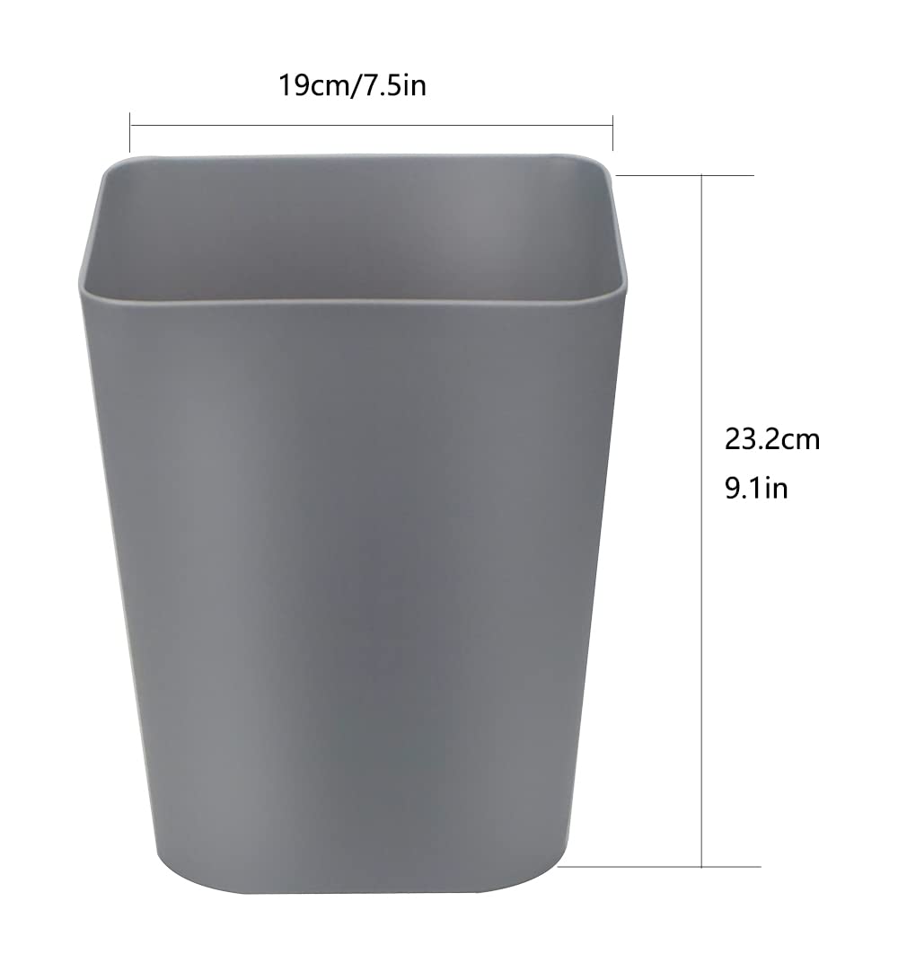 1.6 Gallon Small Trash Can Wastebasket for Kitchen Office Bathroom,Pack of 2(White+Gray)