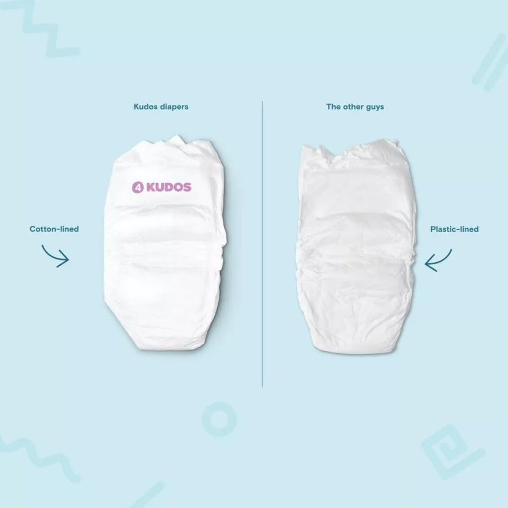 Kudos Chlorine Free Cotton - Lined Premium Diapers - Size 1, 70 Count, 7-12 lbs - (Pack of 1)