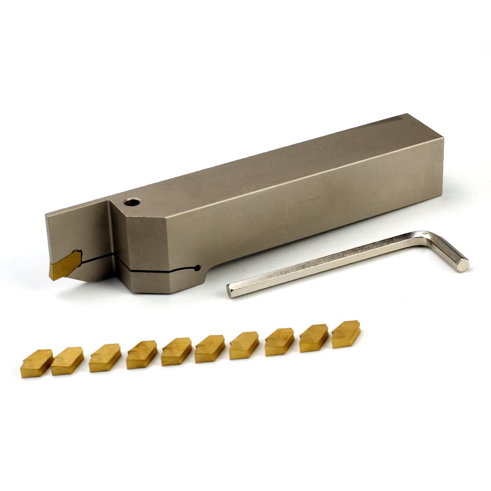 OSCARBIDE 1"x1" Indexable Lathe Grooving Parting Cut-Off Holder 10 Inserts