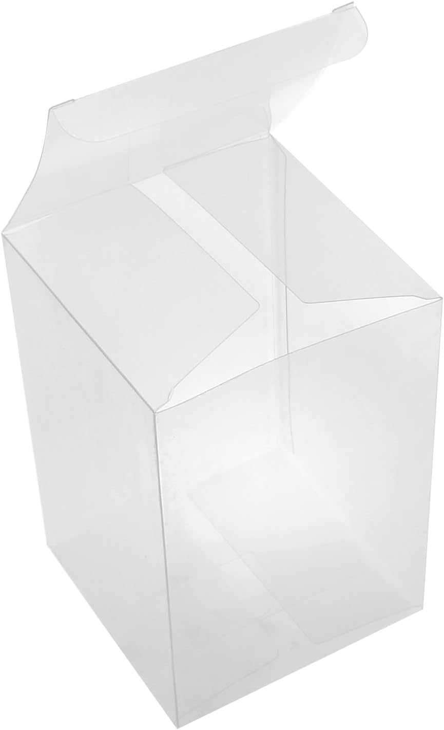 METOOT 10pcs Clear Gift Boxes 4x4x6 Inches Plastic Gift Packaging Boxes, Suitable for Candies, Chocolates and