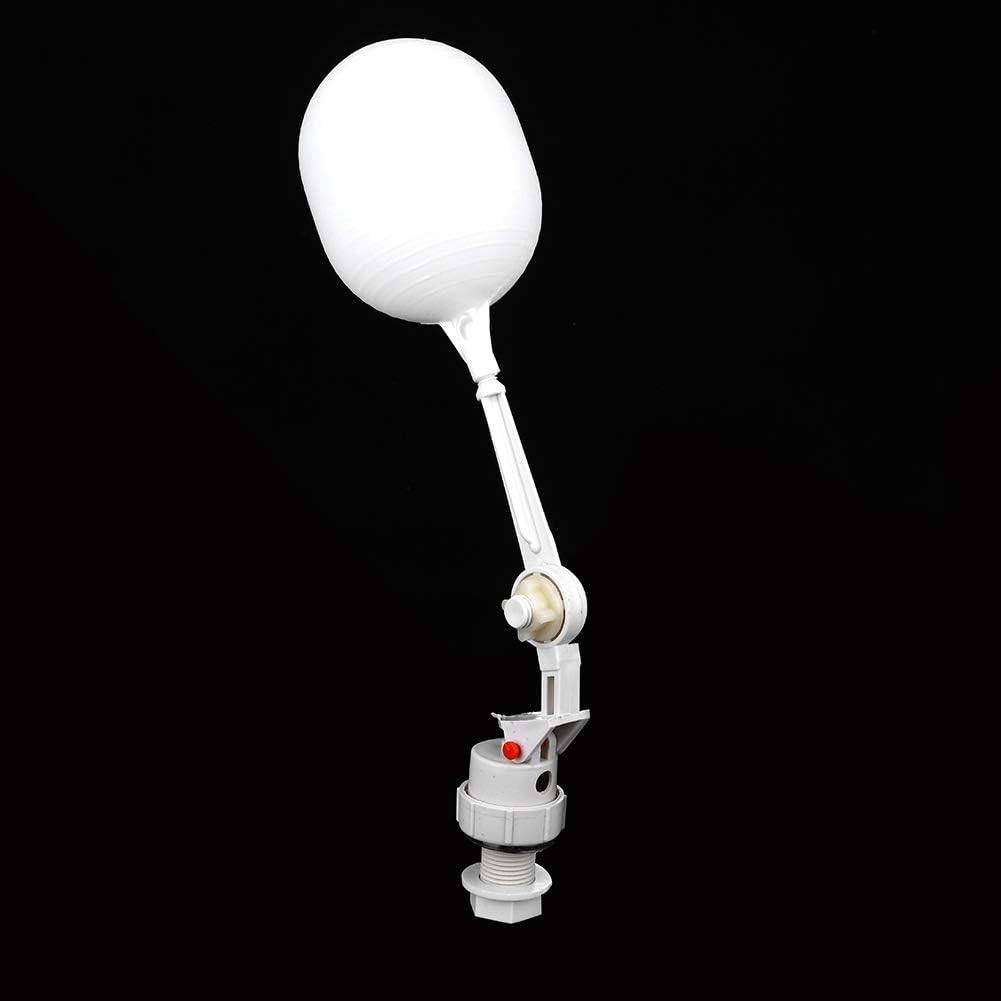 Plastic Float Valve 2 Pack Auto Fill Shut Off Valve for Livestock Water Tank Trough, with Thicken Float Adjustable