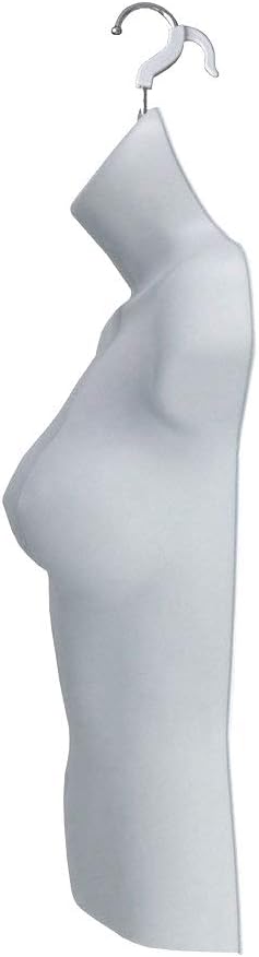 Female Torso Body Mannequin Form (Waist Long) Great for Small and Medium Sizes, White Finish