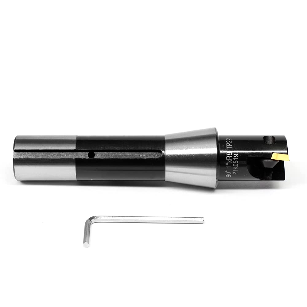 OSCARBIDE Indexable End Mill R8 Shank TP22,1" Cutting Diameter,2 Flutes