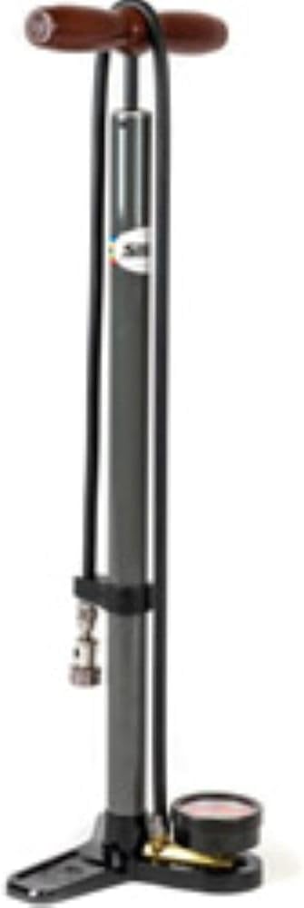 Pista Plus Bike Floor Pump with Steel Barrel, Wood Handle, 120psi