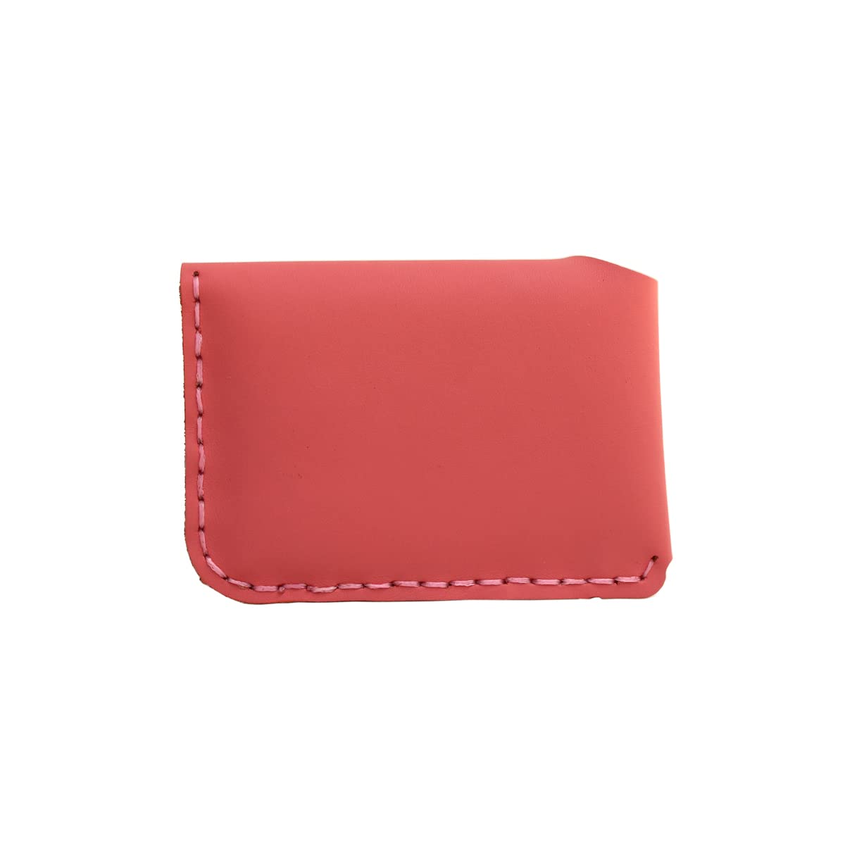 Handmade Front Pocket Simple Card Holder Ultra-thin Wallet Small Envelope Card Case(Pink)