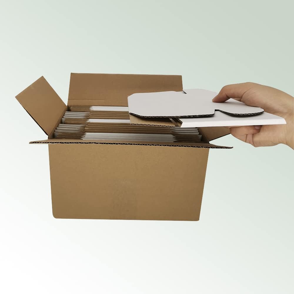 7x6x2'' Small Shipping Boxes 25 Pack, White Corrugated Cardboard Literature Mailers, Mailing Packaging Supplies for