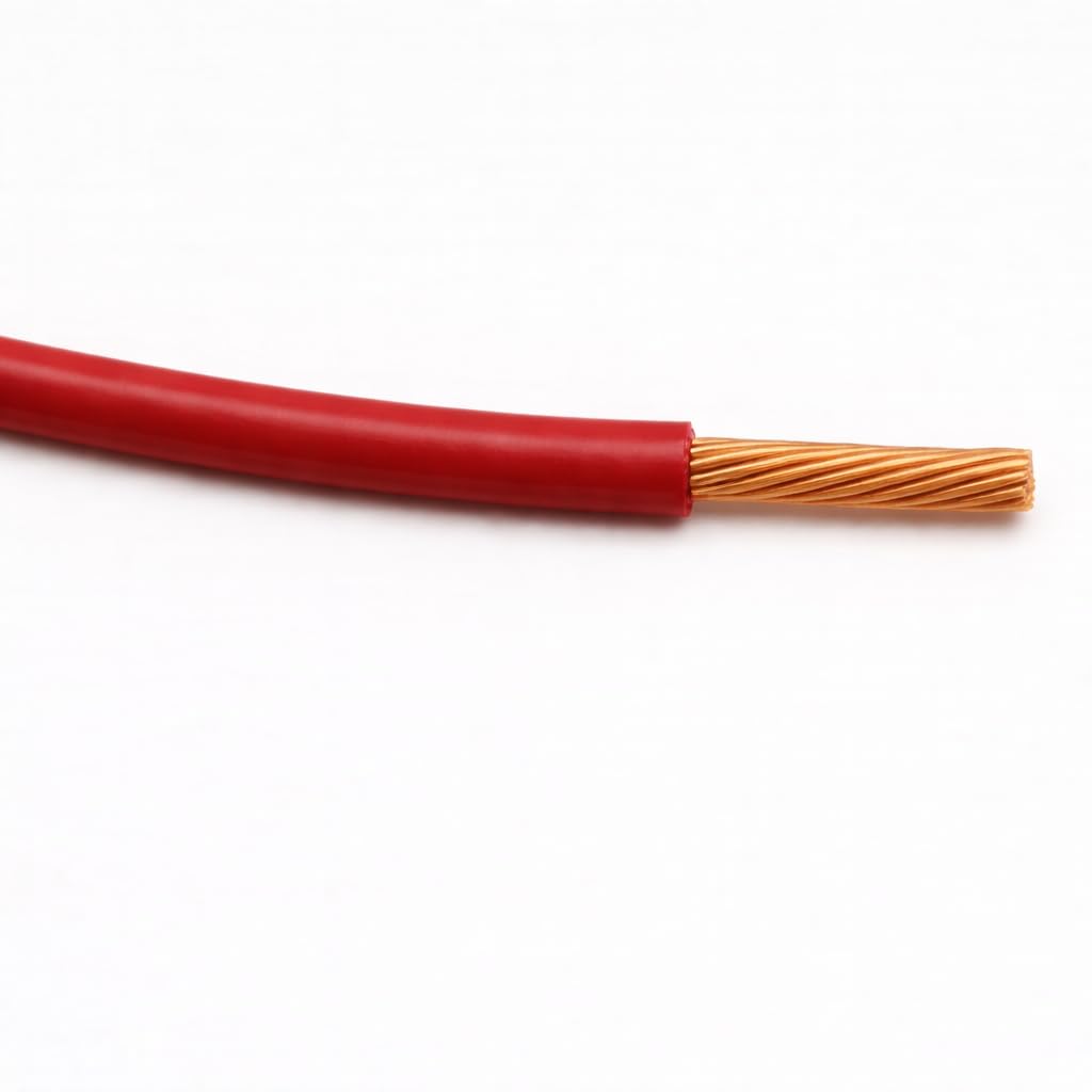 25 FT 10 AWG Stranded Copper THHN Wire – Red Building Wire, 600V Electrical Cable