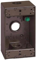 Sigma Engineered Solutions 14250BR Weatherproof 1/2" 3 Hole 1-Gang Box, BR