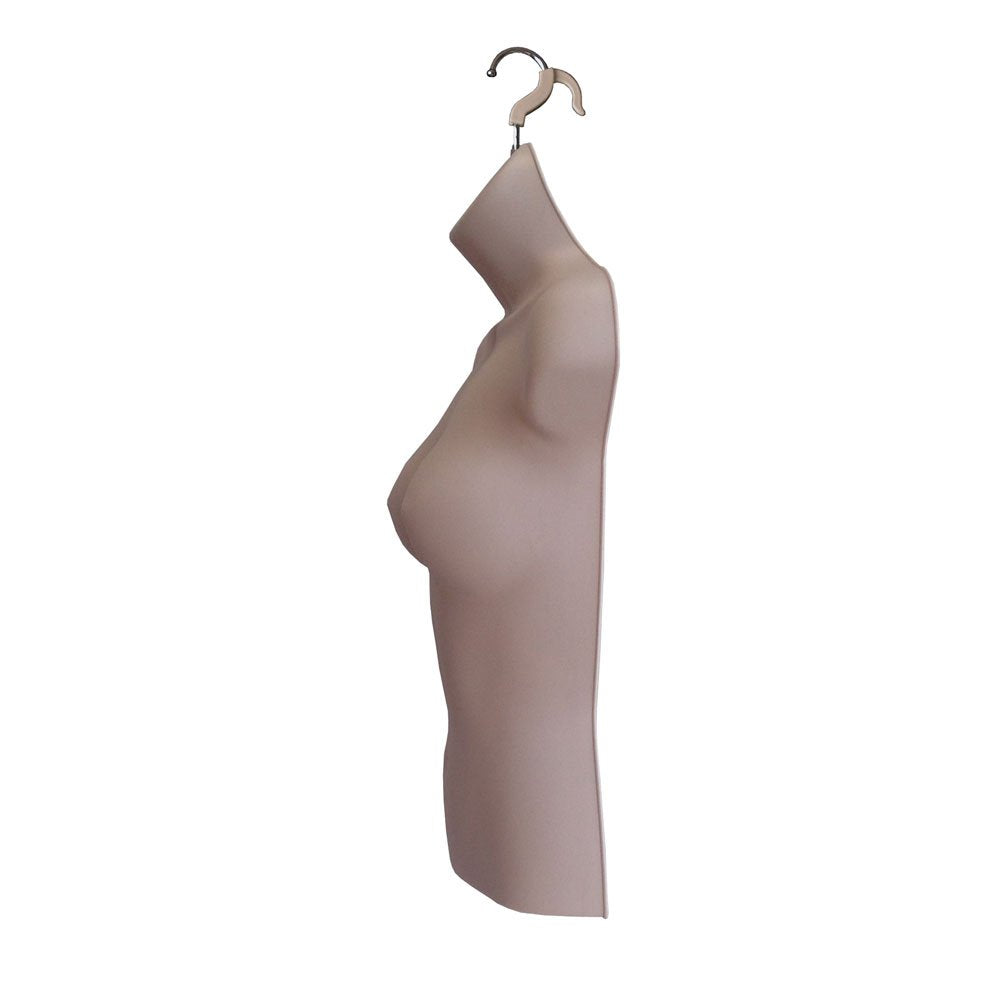 Female Mannequin Torso Hollow Back Body Stackable Dress Form with Hanging Hooks for Tshirt Display, Countertop, Craft