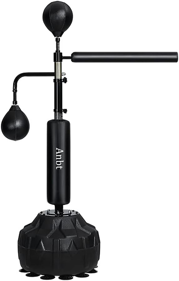 Boxing Speed Trainer Punching Bag Spinning Bar Adjustable Height Free Standing Stable Base