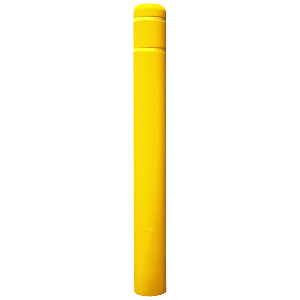 1/8" Yellow Safety Bollard Cover 6" with Yellow Stripes, 60" H. Installation Tape Included with Flat Top Bollard Post