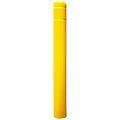 1/8" Yellow Safety Bollard Cover 6" with Yellow Stripes, 60" H. Installation Tape Included with Flat Top Bollard Post