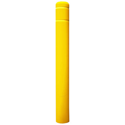 1/8" Yellow Safety Bollard Cover 6" with Yellow Stripes, 60" H. Installation Tape Included with Flat Top Bollard Post
