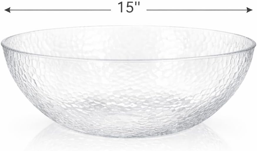 Lillian Collection Hammered Plastic Serving Bowl - 15", Clear, 1 Pc