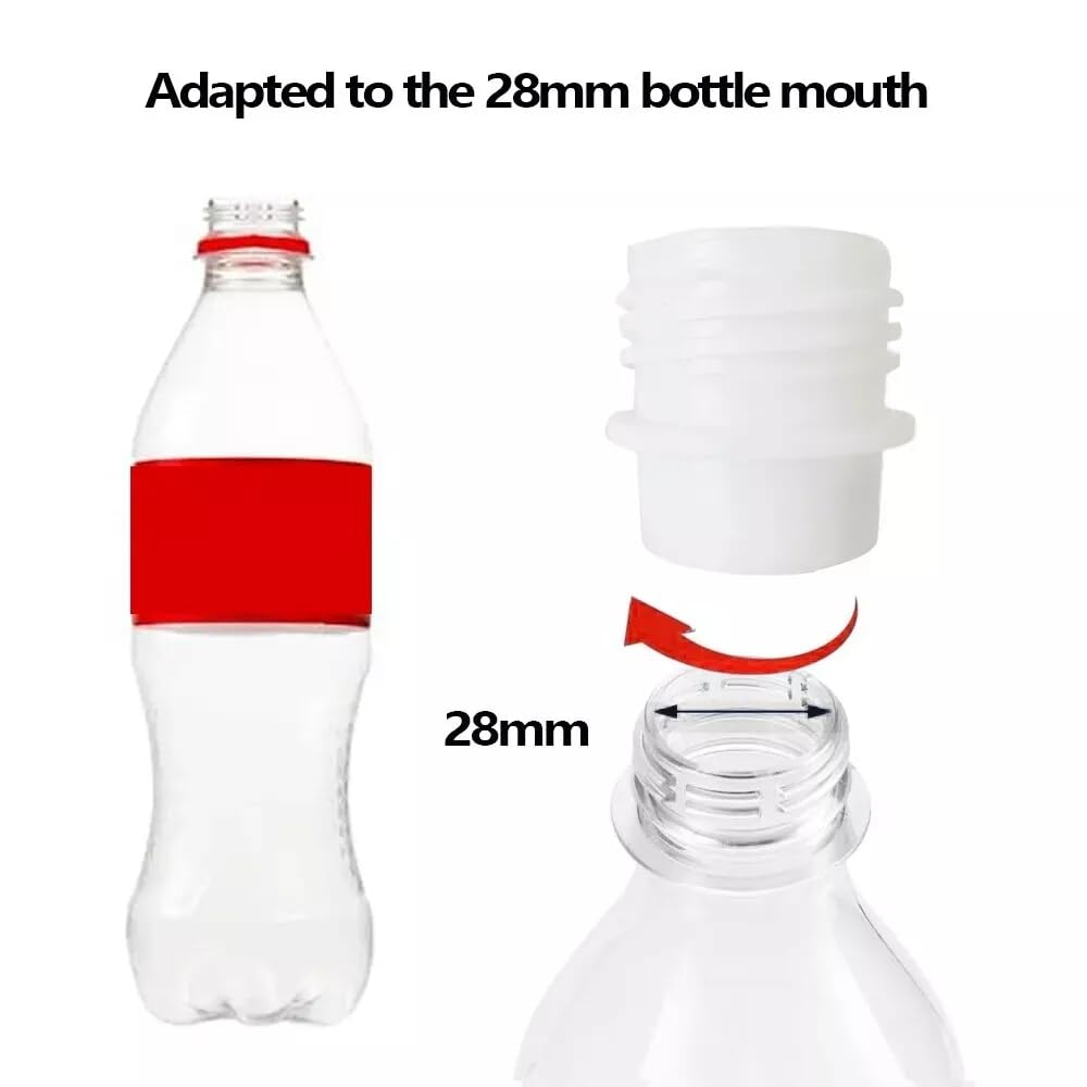 28 mm PET Soda Water Bottle Adapter Adaptor Compatible with Sodastream Machine Markers (White)