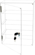 4 Shelf Acrylic Display Case with Lock, Cabinet for Collectibles | Clear lockable countertop showcase, vitrinas para