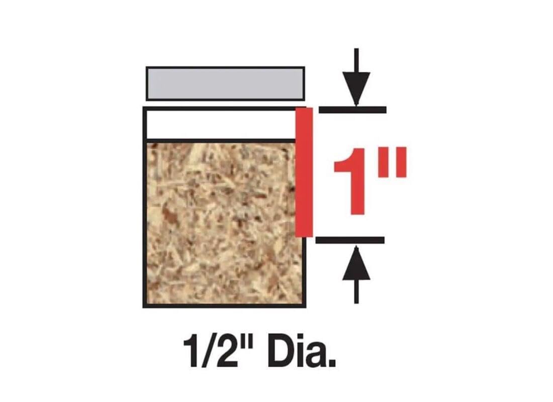 Flush Trim Router Bit - 1/2" Dia, 1/4" Shank | With Top Bearing - Cuts Hardwood, Softwood, Plywood, Composite
