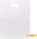 100 White Handle Bags 12x15, Extra Thick 2.25 Mil Retail Plastic Shopping Merchandise Gift Bags Tear Resistant Strong