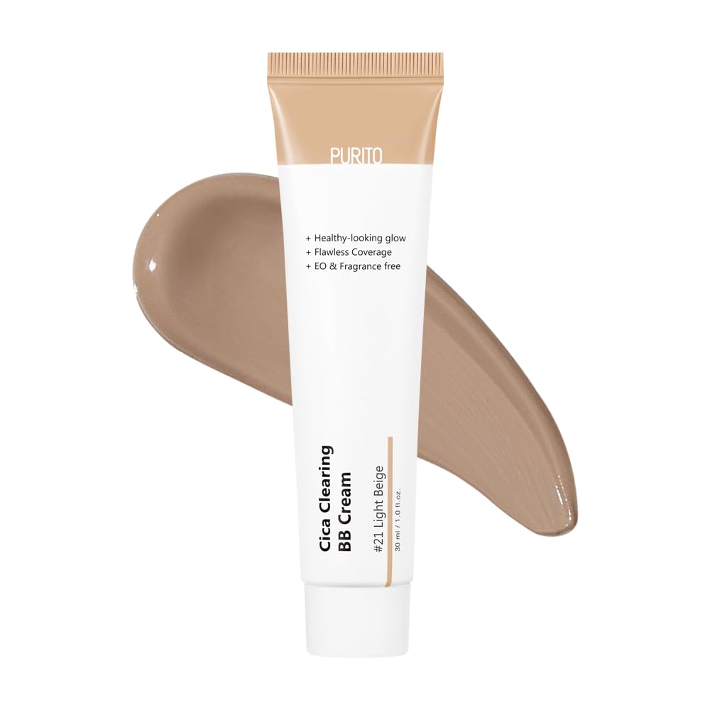 Cica Clearing BB Cream #21 Light Beige 1 fl.oz / 30ml, Vegan bb cream, tinted