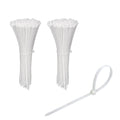 KOOWIN Small 4 inch White Nylon Plastic Cable Zip Ties Wire Wraps, 200 Pack