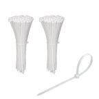 KOOWIN Small 4 inch White Nylon Plastic Cable Zip Ties Wire Wraps, 200 Pack