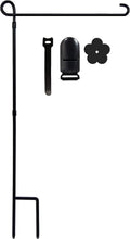 Garden Flag Holder Stand, Premium Yard Flag Holder Weather-Proof Metal Powder-Coated Flagpole with Clip and Stopper