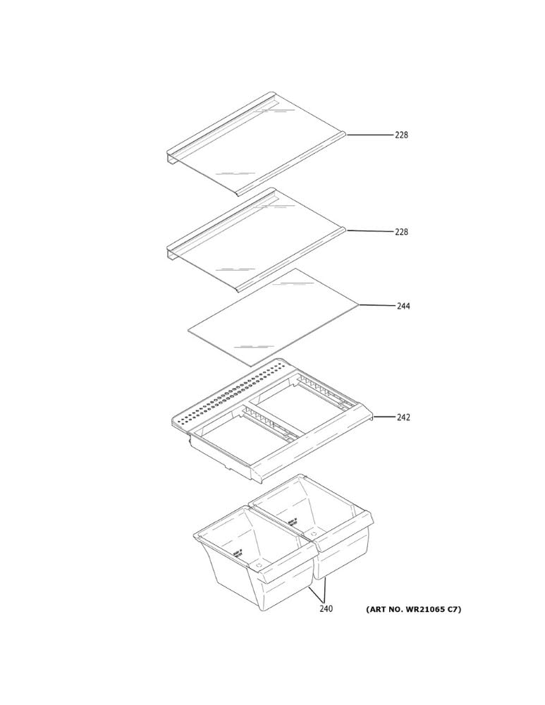 Compatible with GE WR72X31124 Refrigerator Snack Pan Rail