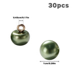 30 Pcs Green Pearl Buttons with Shank for Clothes